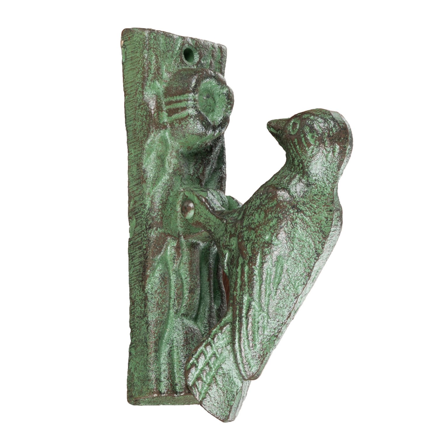 Homescapes Green Woodpecker Door Or Gate Knocker Antique Style Brown Cast Iron