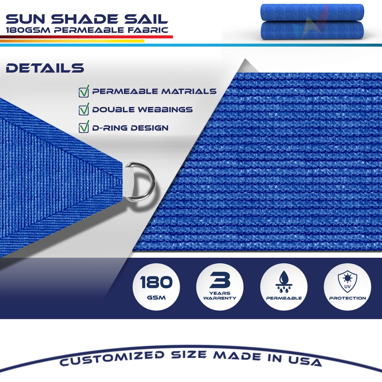Amazon.com : Windscreen4less 20' x 23' x 31' Sun Shade Sail Right