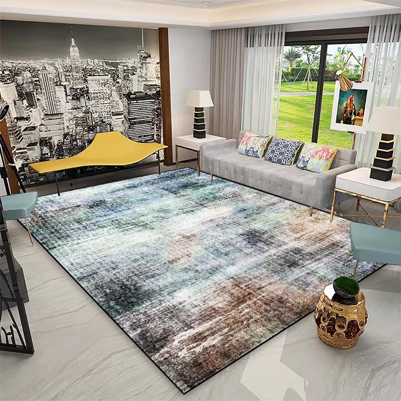 Tapis géométrique moderne en flanelle de qualité supérieure