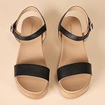 Amazon Essentials womens Two Band Flatform Sandal Flat Sandal