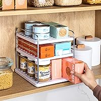 Vista 7 de YouCopia UpSpace Cabinet Box Organizer, Adjustable Kitchen Pantry Shelf for Plastic Wrap and Foil Storage, Small Premium Edition