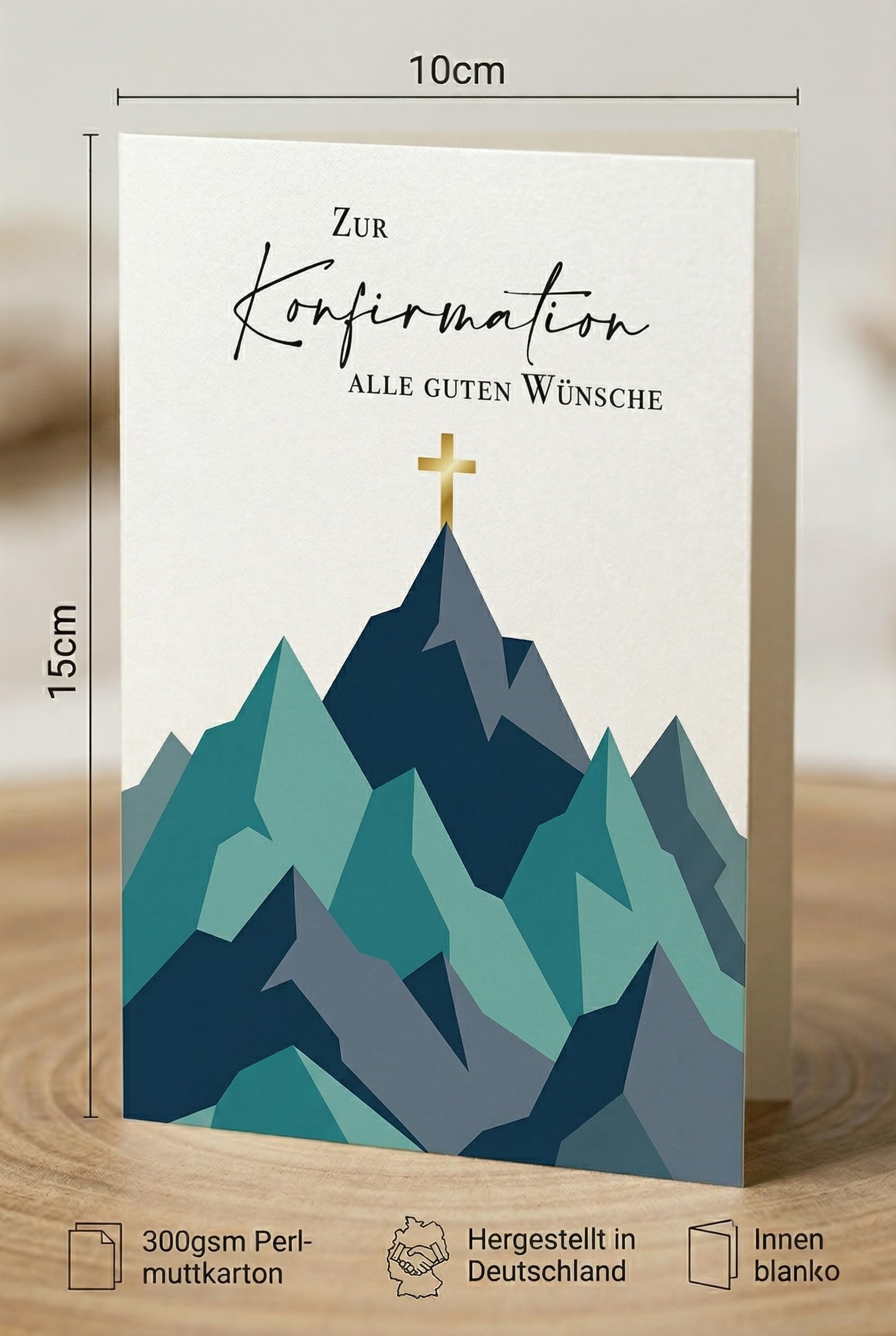 Konfirmationskarten Set 12 Stück, moderne Karten zur Konfirmation mit 12 hellen Aquarell Designs A6 Klappkarten 300gsm Perlglanz Karton mädchen jungen junge - 3
