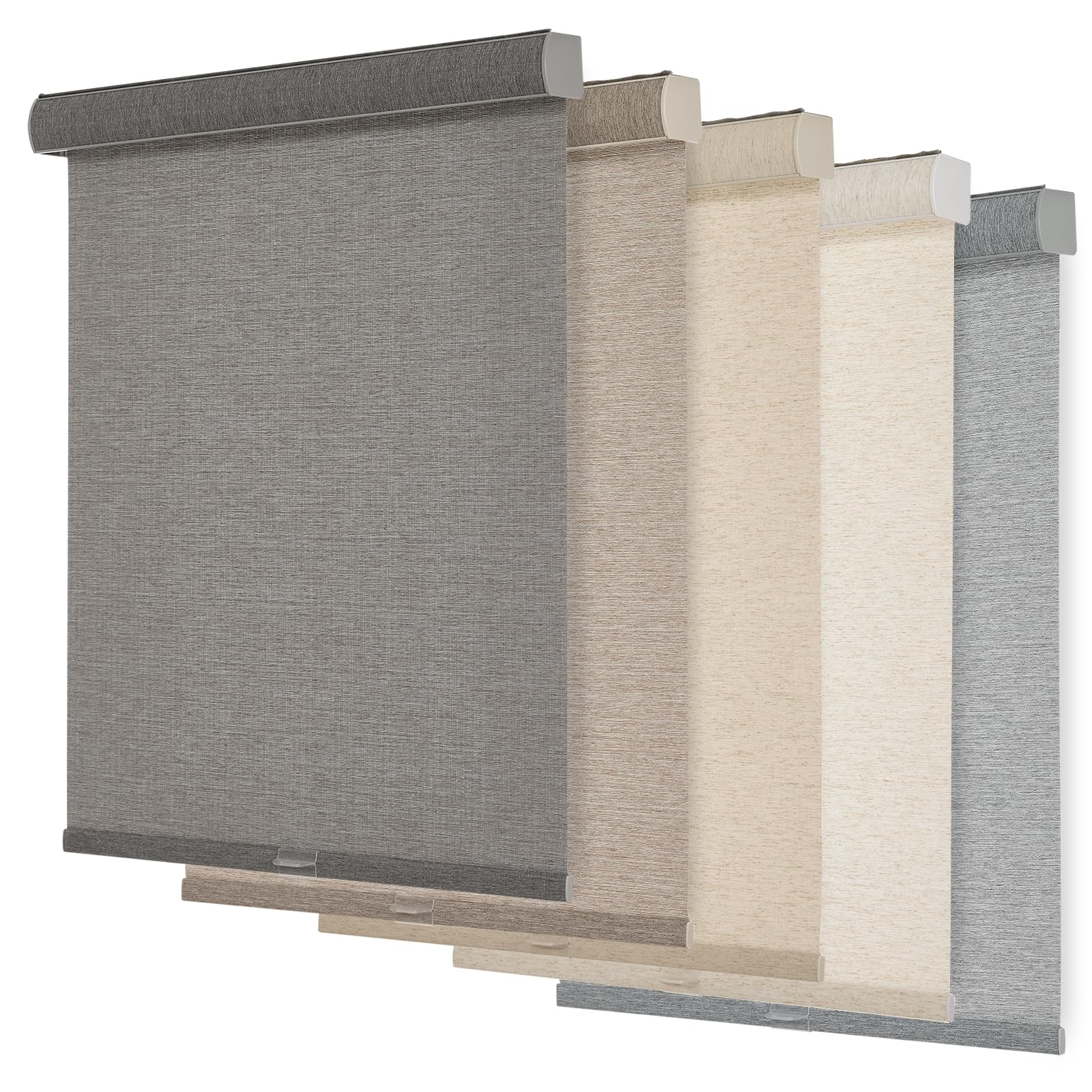 Persilux Light Filtering Roller Shades for Windows,Cordless,Linen Fabric,Roller Blinds,Thermal Insulated Fabric UV Protection Shades for Home,Office,Bedroom,Door,Light Filtering-Brown,Custom Now