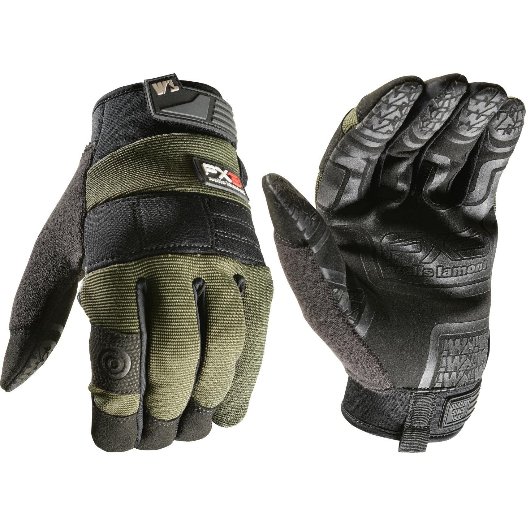 Wells Lamont FX3 - Guantes de trabajo sintéticos para pantalla táctil para hombre, talla L (7857L)
