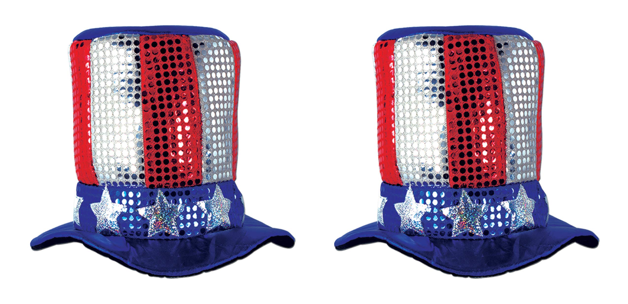 Beistle S60701AZ2 Glitz 'N Gleam Uncle Sam Top Hats Pack of