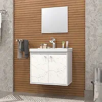 RIVERZZA Gabinete Banheiro Armario Cuba Pia - Bergamo Branco