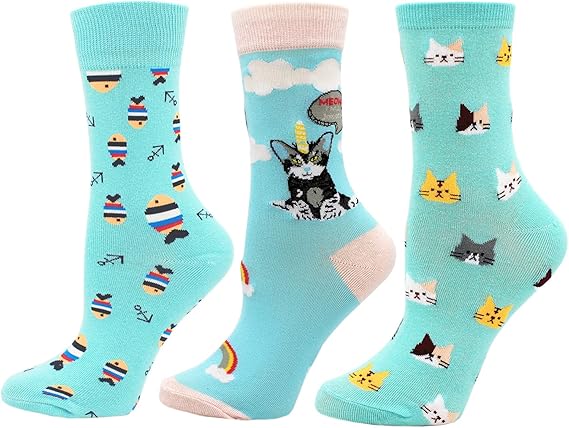 Amazon 靴下 レディース ネコかわいい 猫柄靴下ファッション レディース靴下個性 靴下 綿 抗菌 防臭 効果 通気性 3足セット21 24cm 靴下 通販