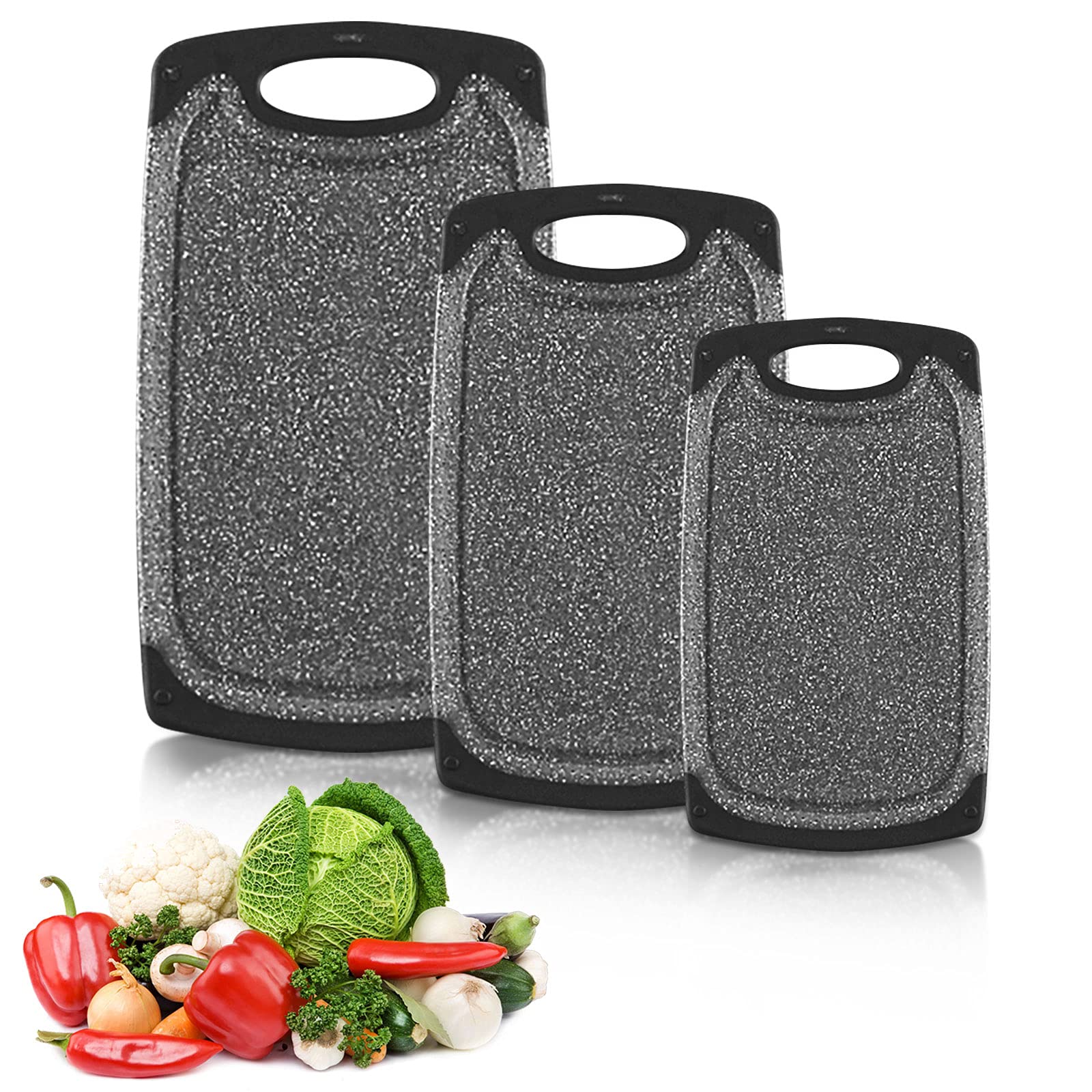 Relaxdays Set Da 2 Taglieri In Bambù, Uso Alimentare Antiscivolo Scanalatura Piano Lavoro Cucina 5x52x29 Cm Naturale 84665527