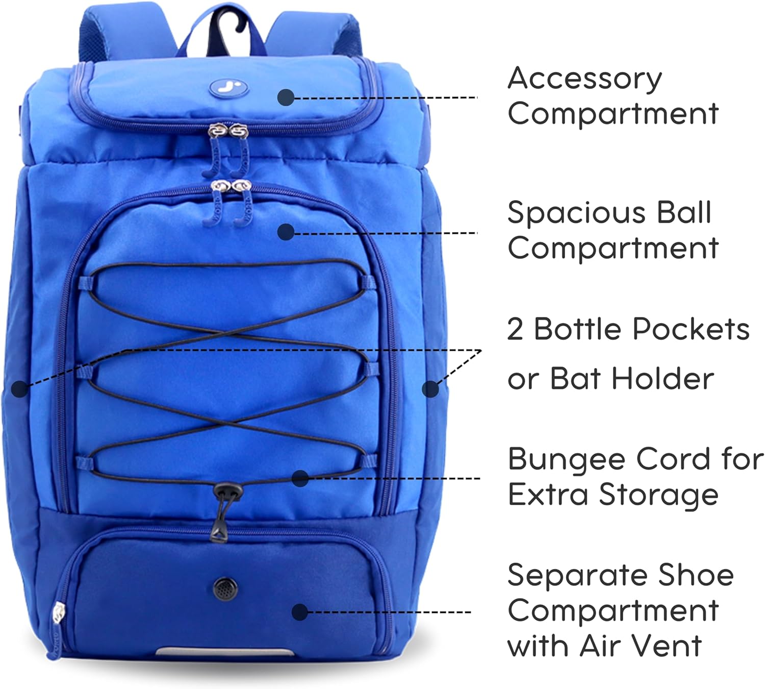 J World Athlete Sports Ball & Baseball Bag. Soccer Volleyball Basketball Backpack Women Men. Kids Softball Bat Bag Girls Boys