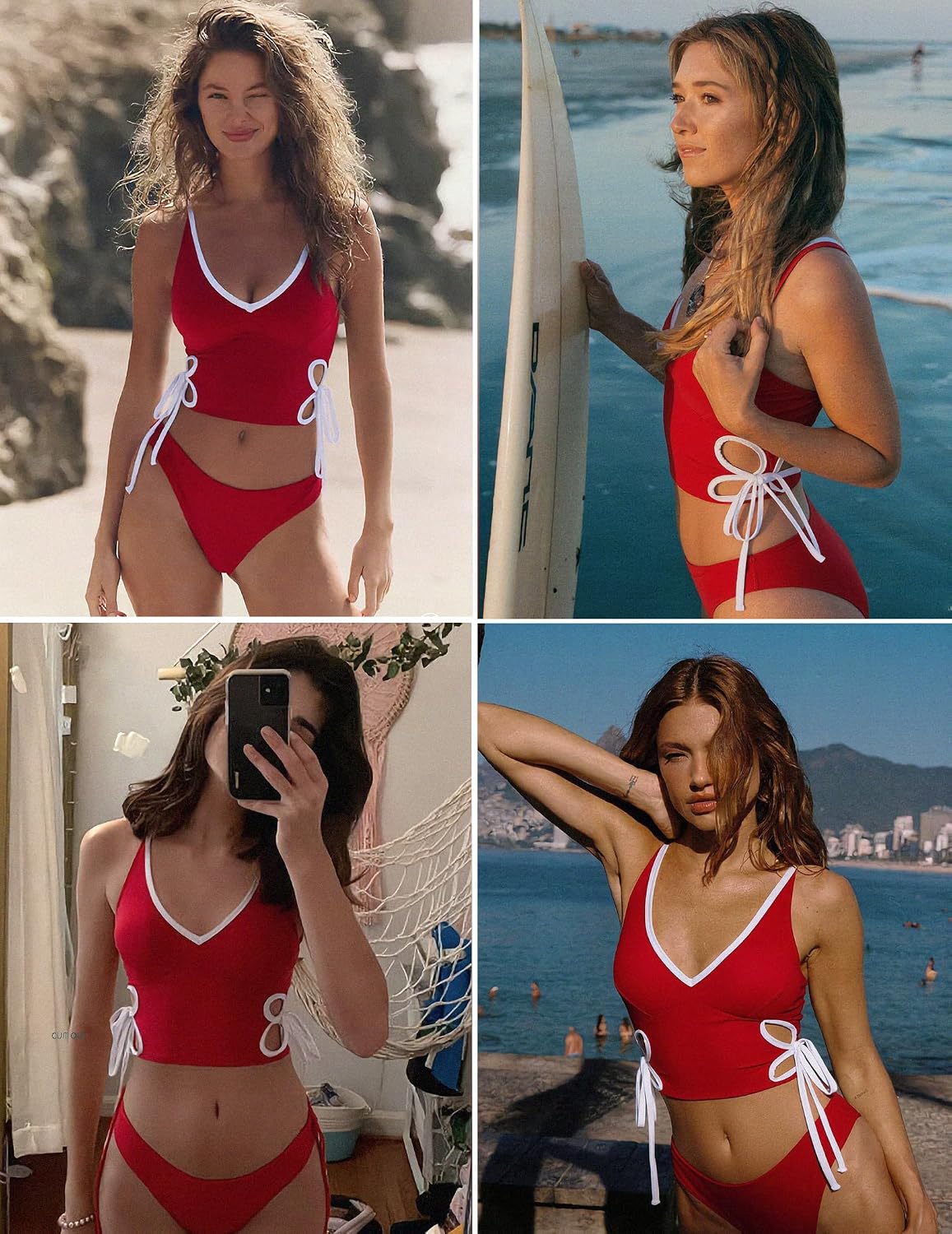 ZAFUL Trendy Swimsuits for Women Floral Cutout Tankini Ruched Side Tie Bathing Suits Retro Two Piece Sporty Vintage Bikini