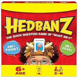 Spin Master Games, Hedbanz 2023 Edition with New Cards, Picture Guessing Board Game, for Family & Kids, 2-6 Players, for Ages 6 & Up