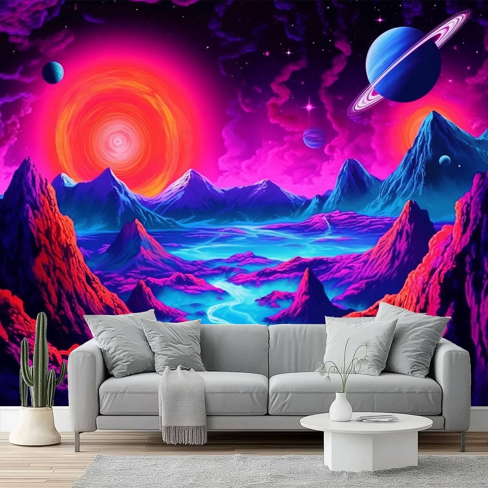 Intérieur onirique unique grâce au panoramique montagne fantastique