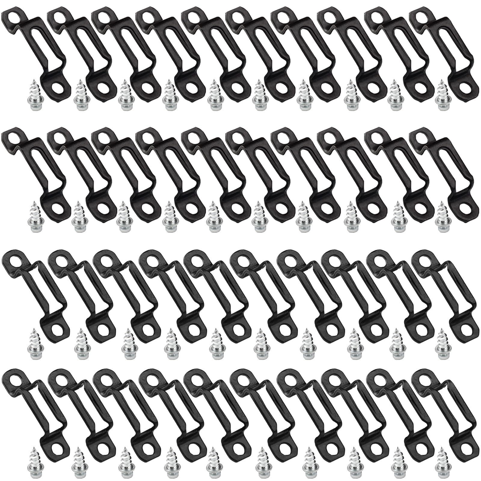 Pack of 40 Invisible Connectors 2 in 1 Hidden Invisible Connector for Cabinet Connectors Furniture Fixings with Screws 1.6 x 0.4 x 0.35 in (L x W x H) (Black)