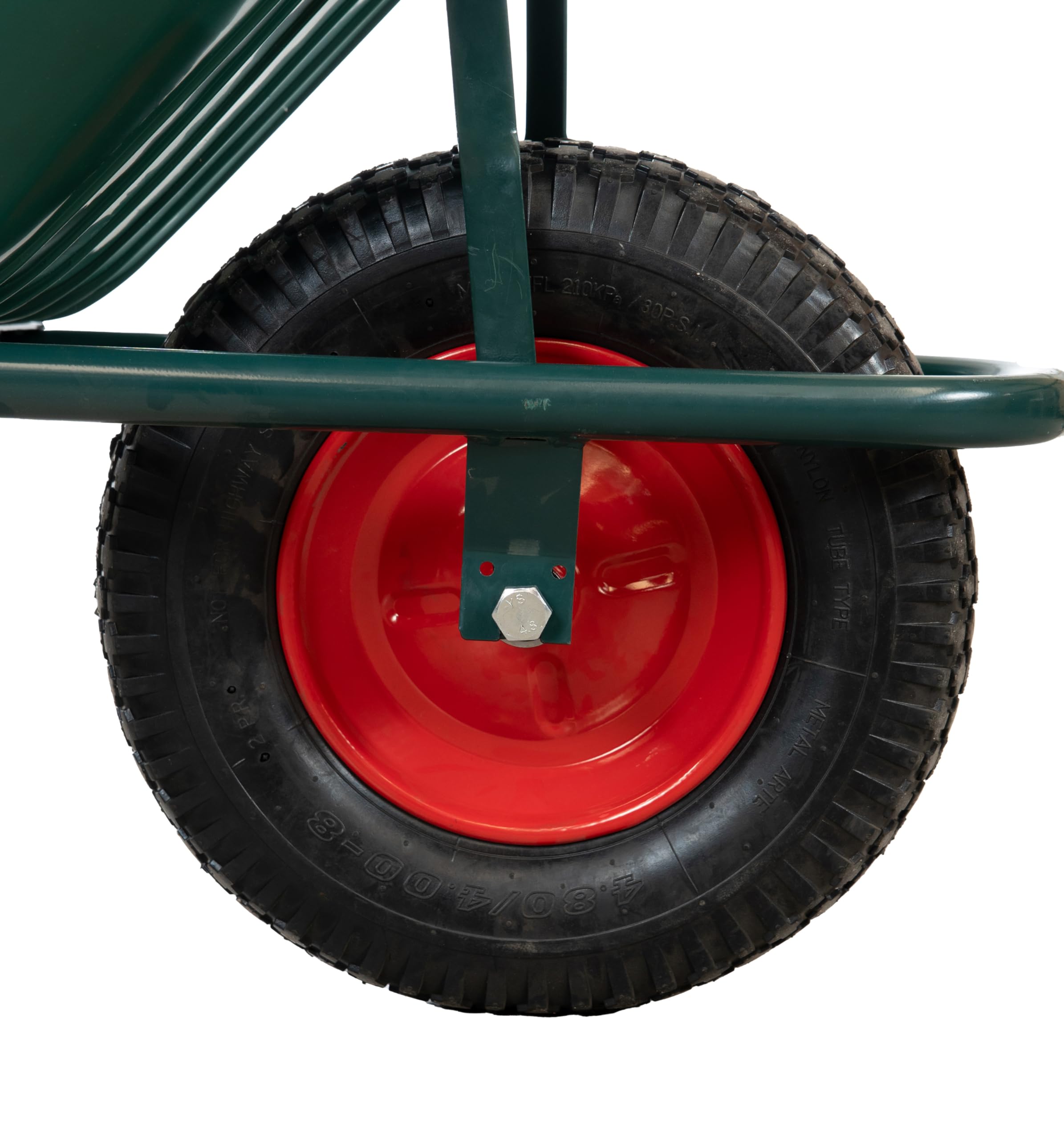 Carriola da giardino in acciaio zincato con vasca in pvc da 100 litri