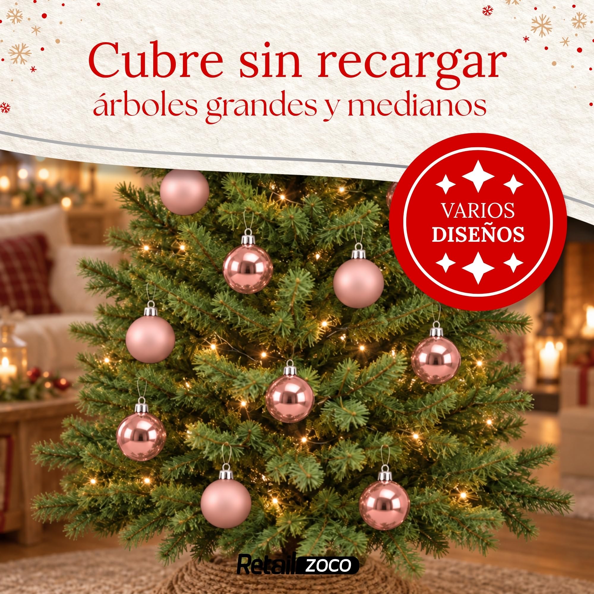 Bolas de Navidad, Adornos Arbol Navidad, 12 Piezas, Rosa - imagen 5