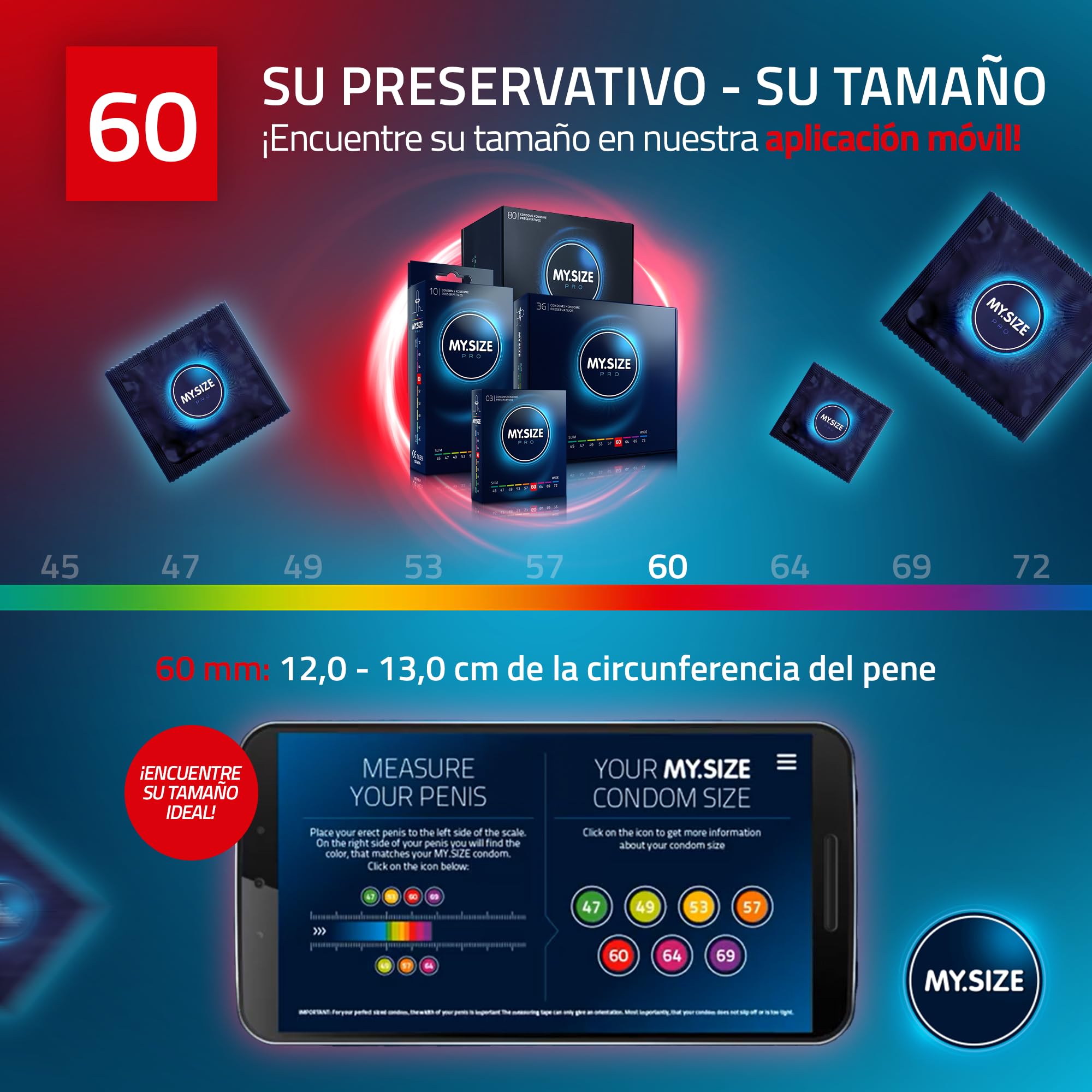 MY.SIZE PRO Condones ÉLITE, talla 5, 60 mm, XL, 10 piezas - Látex Vytex extra puro, fácil de abrir — view 4