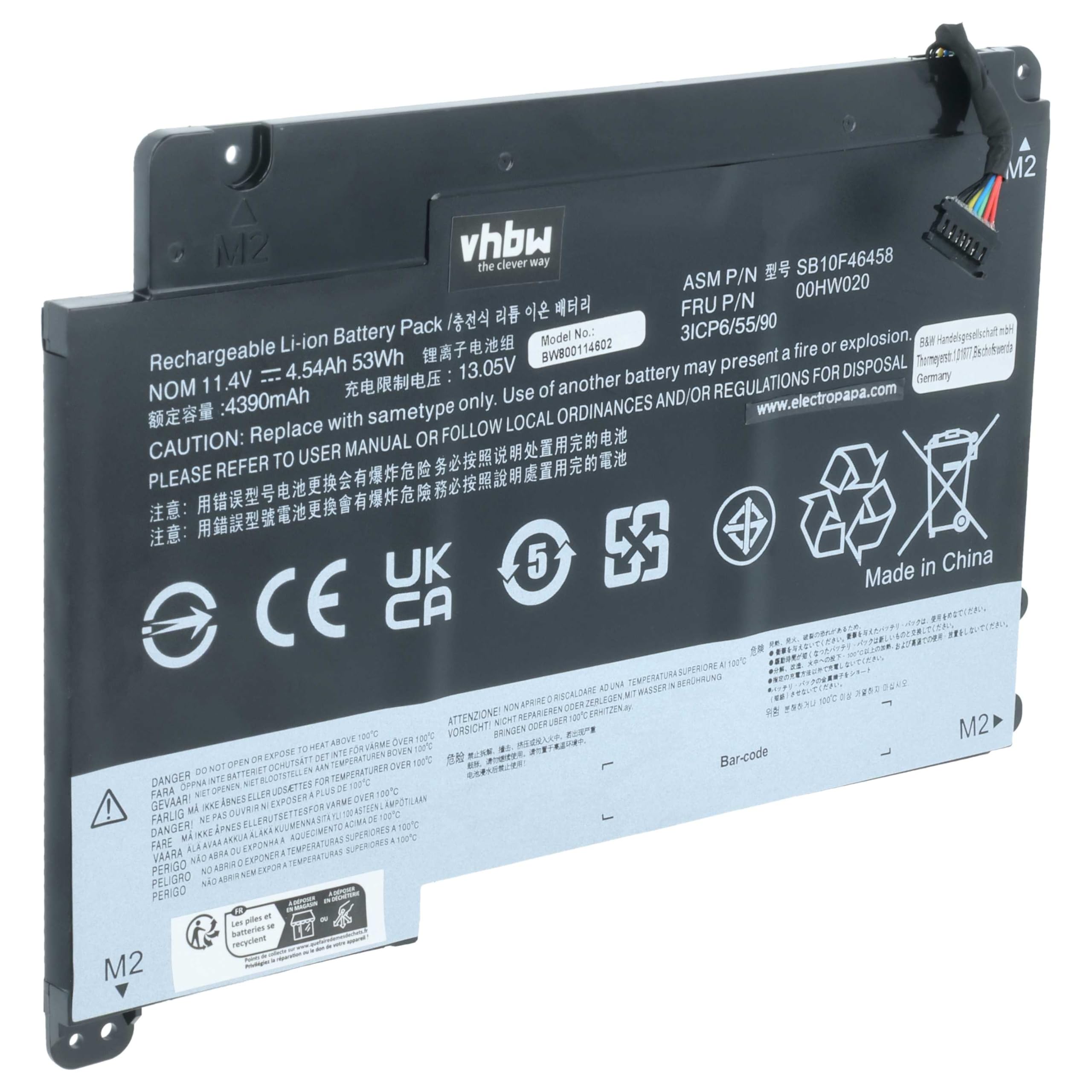 vhbw batteria compatibile con Lenovo ThinkPad Yoga P40 (20GR000BPB) notebook (4200mAh, 11,4V, Li-Poly)