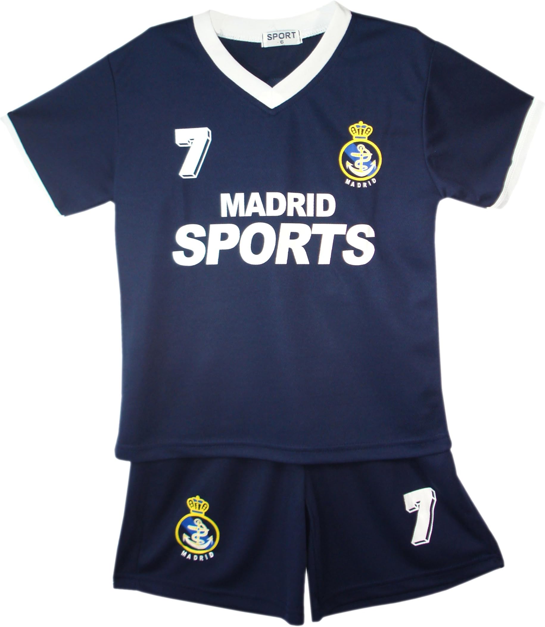 Football Summer Shorts Boys New Girls Top Vest Kit Set BNWT Colour-Team: Madrid Sports Navy Blue - Size: 2-3 Years