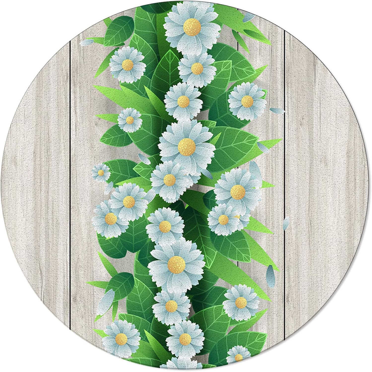 Round Area Rugs Farmhouse Carpet Washable Soft Indoor Stain