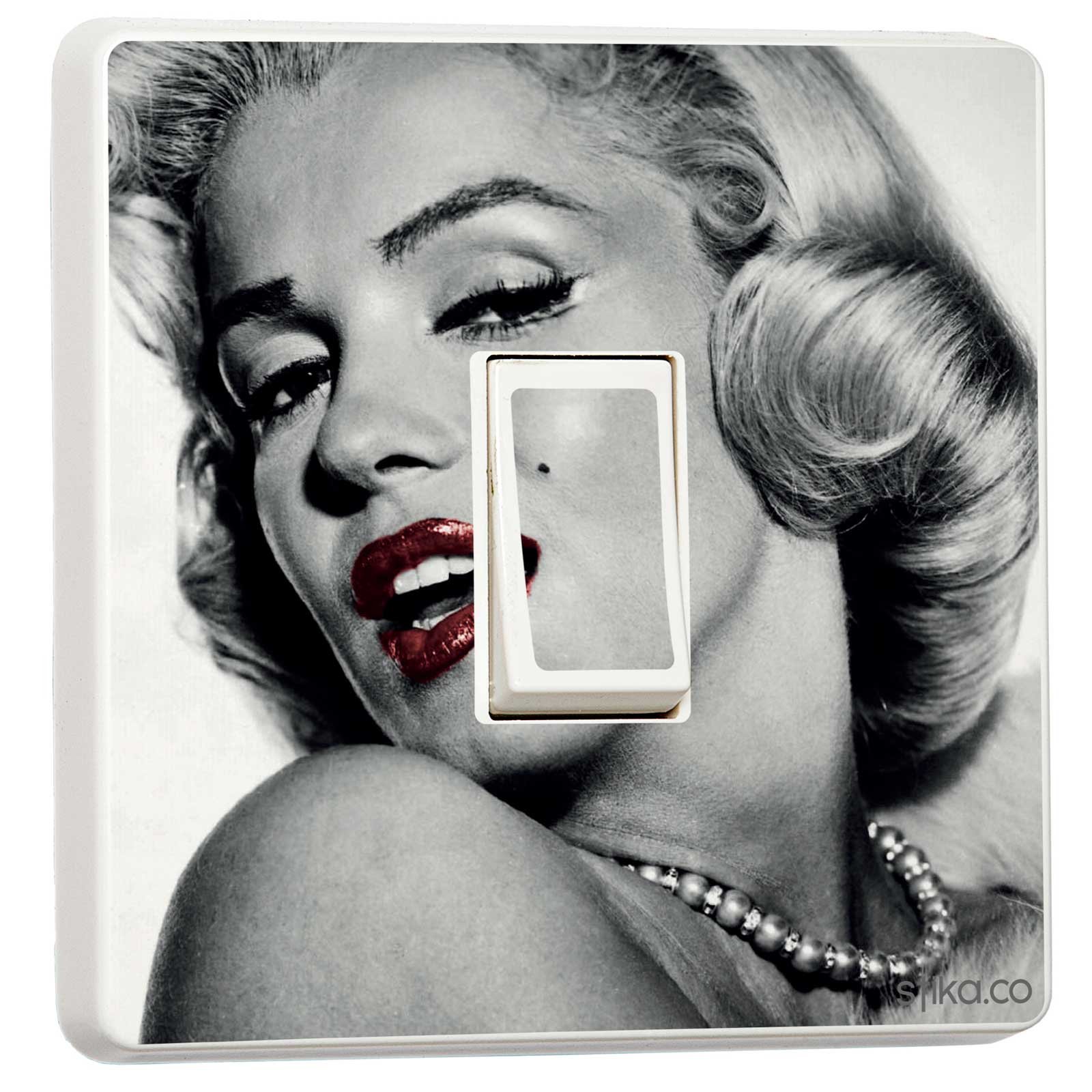 Pack of 2 Marilyn Monroe Light Switch Sticker - Celebrities Vintage Decorative Vinyl Skin Cover for Single Switch, Self-Adhesive Wall Decal