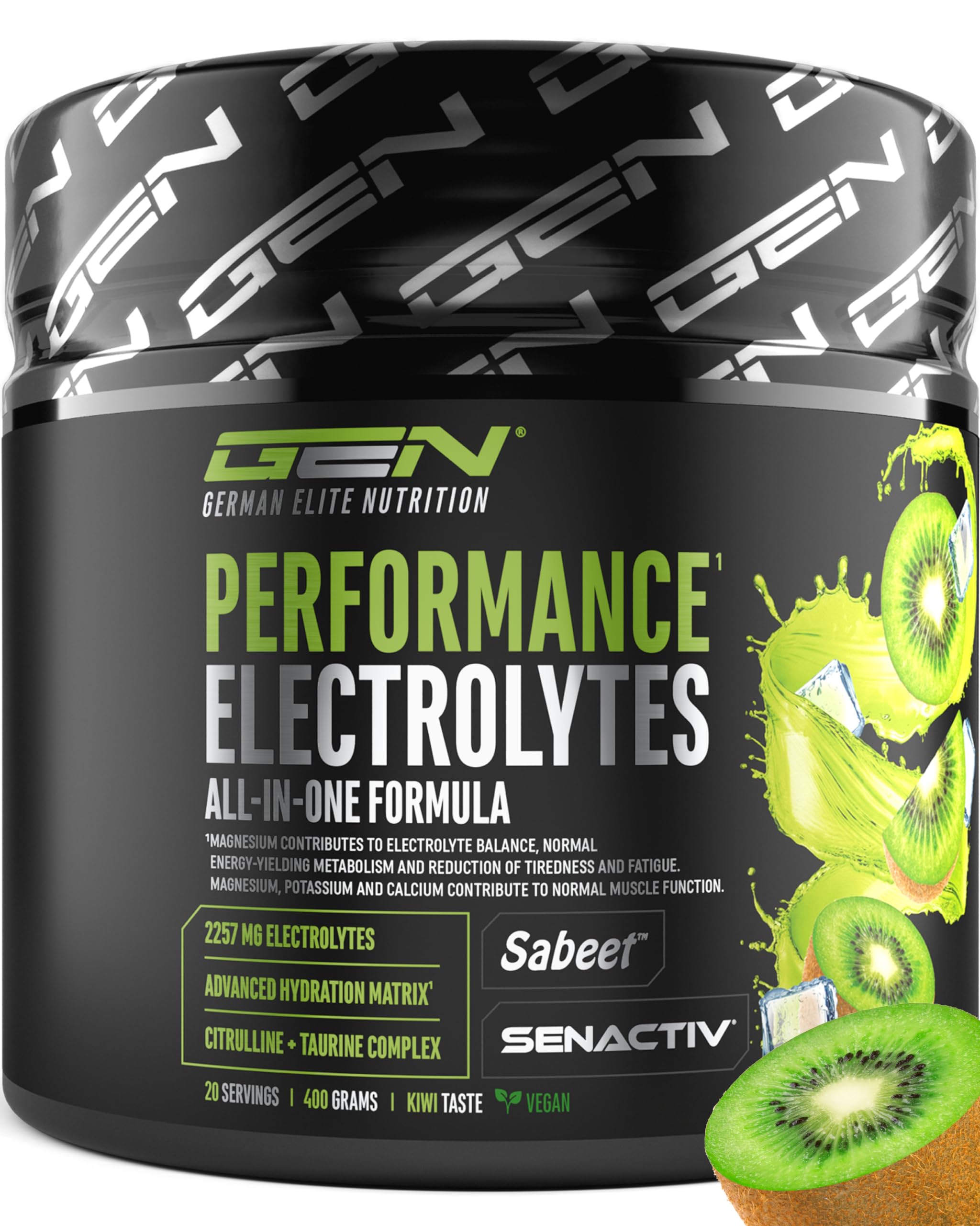 Performance Electrolytes - 400 g (20 Portionen) - Advanced Hydration Matrix mit Natrium, Kalium, Magnesium, Calcium & Chlorid - mit Citrullin & Taurin - Zuckerfrei - Vegan
