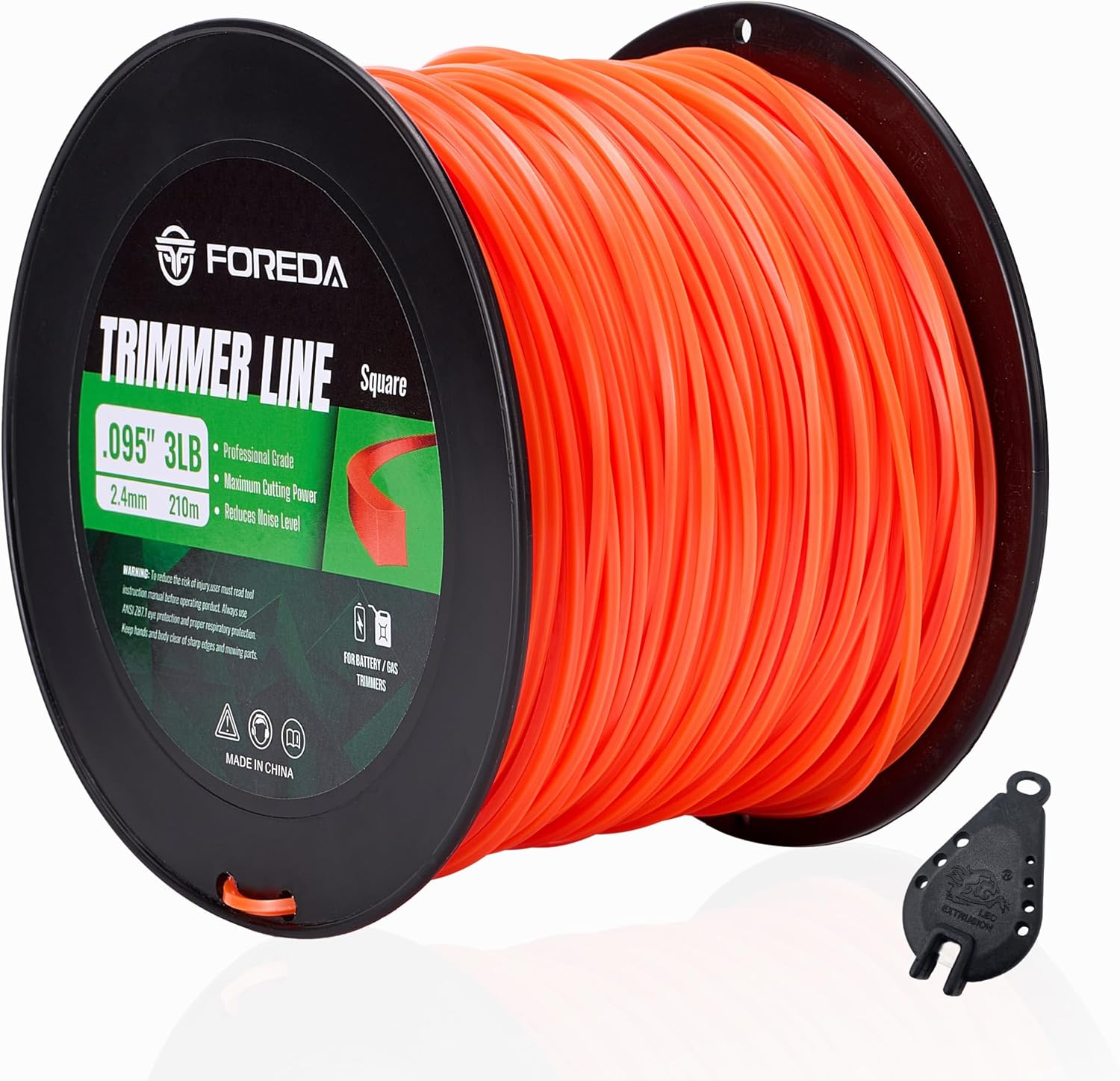 Weed Eater String .095″, 688ft Heavy Duty String Trimmer Line, Square Shape 3LB, Premium Nylon Weed Wacker String, Universal Fit for Grass Trimmers, with Line Cutter