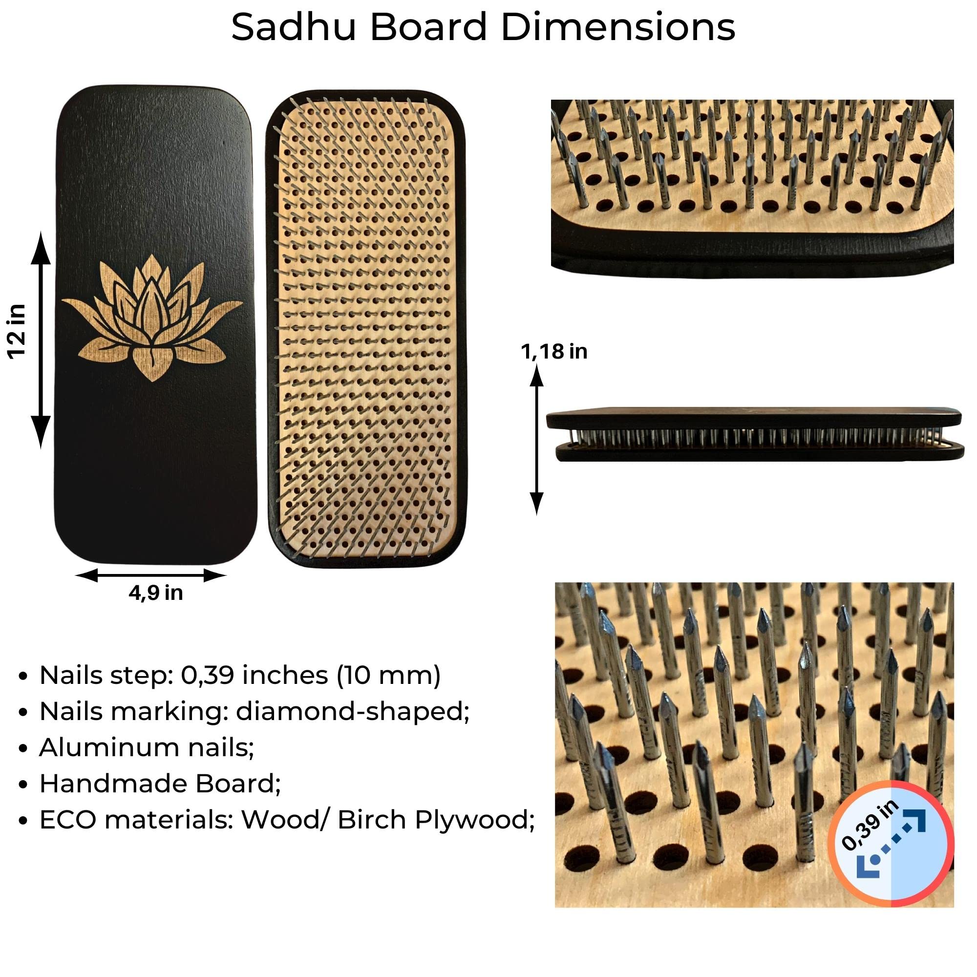 美品 Sadhu Board ネイルボード サドゥボード ヨガ練習用 Amazon | TENGRY サドゥボード ライトサドゥボード 天然木サドゥ