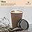 [85 SET]Harvest Pack 16 oz Disposable Coffee Cups, Insulated Ripple Double-Walled Paper Cups with Lids, Brown Geometric, Drinking Cups for Tea Hot Chocolate Drinks To go coffee cups