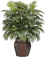 Nearly Natural 38" Artificial Areca Palm Silk Plant with Vase - Lifelike Tropical Greenery, No Maintenance Fake Palm Tree