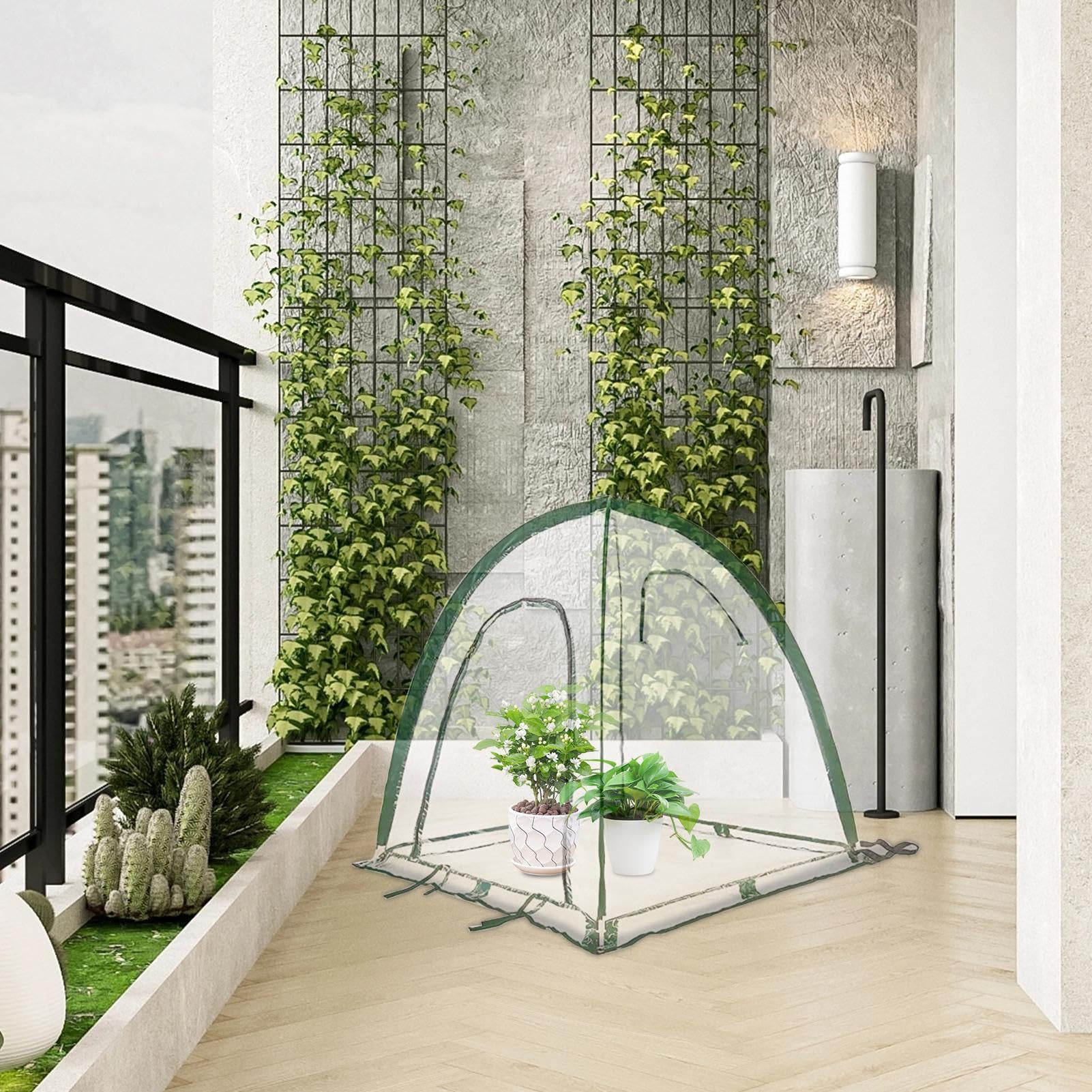Serra portatile – Copertura, compatto per piante, tenda di protezione | trasparente, cupola di supporto per la crescita del giardino, recinzione da giardinaggio leggera | copertura durevole con