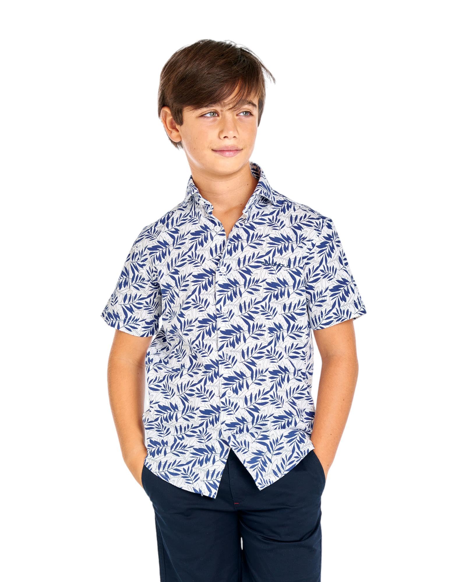 SPAGNOLO Camisa Manga Corta DE NIÑO Estampada Hojas