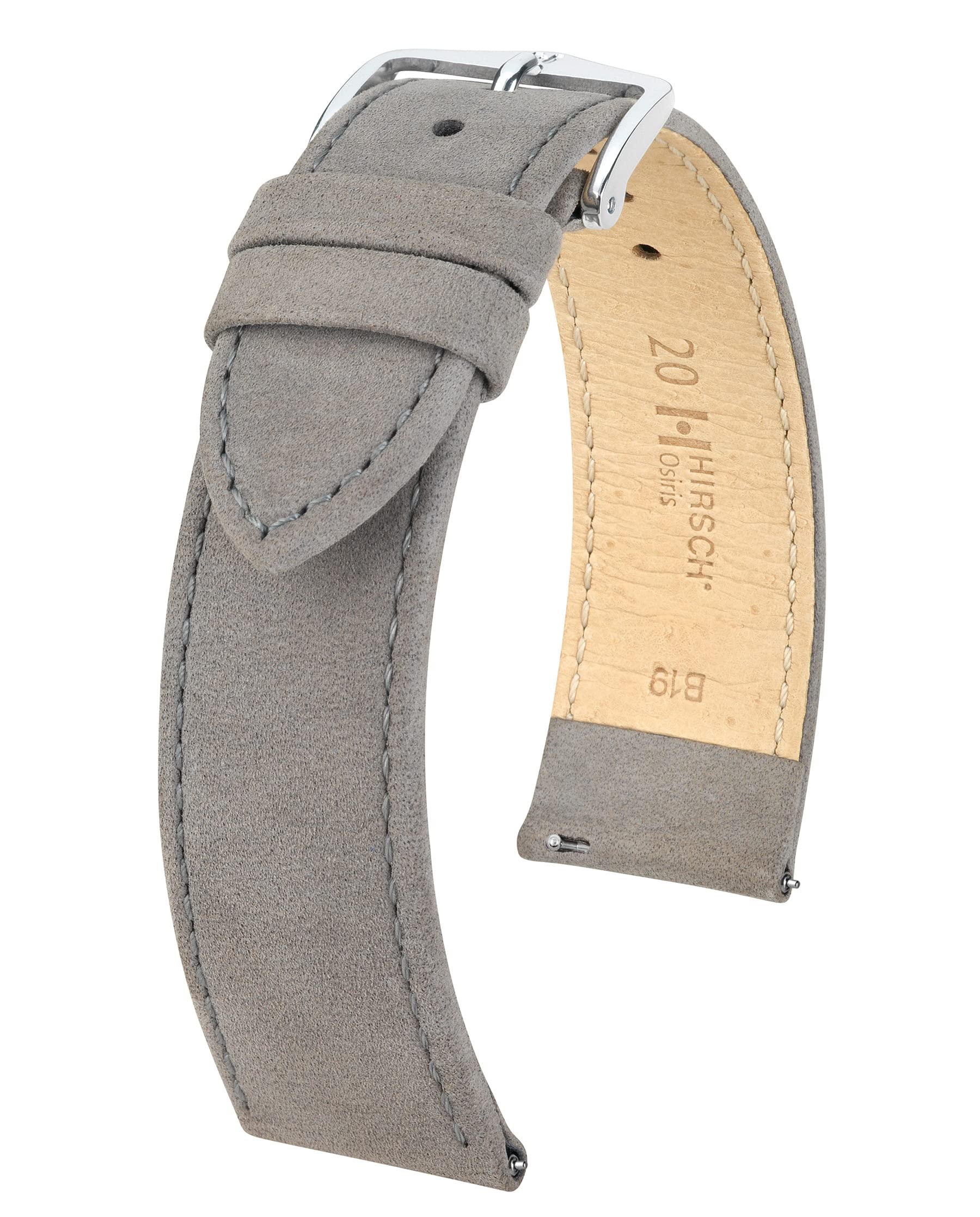 HIRSCH Bracelet de montre unisexe en cuir nubuck modèle Osiris 20 mm