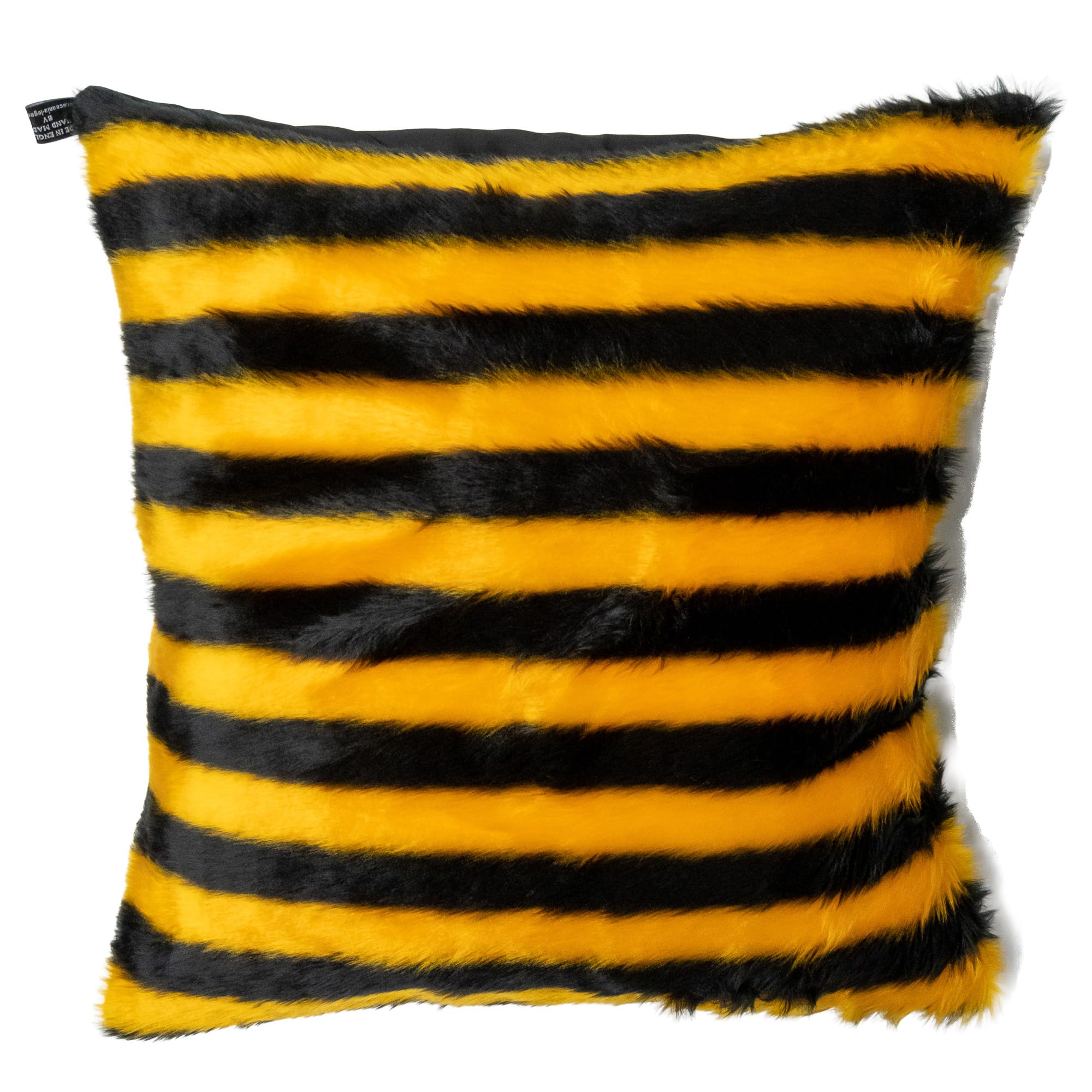 Bee Stripe Faux Fur Cushion Cover ~ Handmade โ image 1