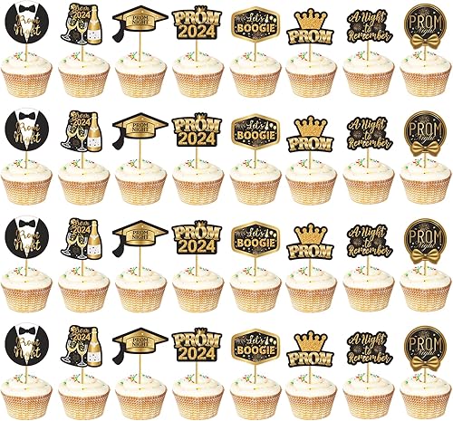 24 decoraciones para cupcakes de graduación para fiesta 2023, decoraciones de graduación 2023, decoraciones de graduación de clase de 2023,