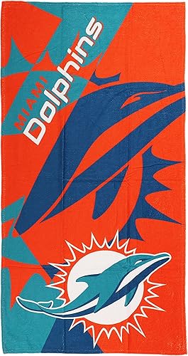 Northwest NFL Miami Dolphins - Toalla de playa de 30 x 60 pulgadas, diseño de rompecabezas