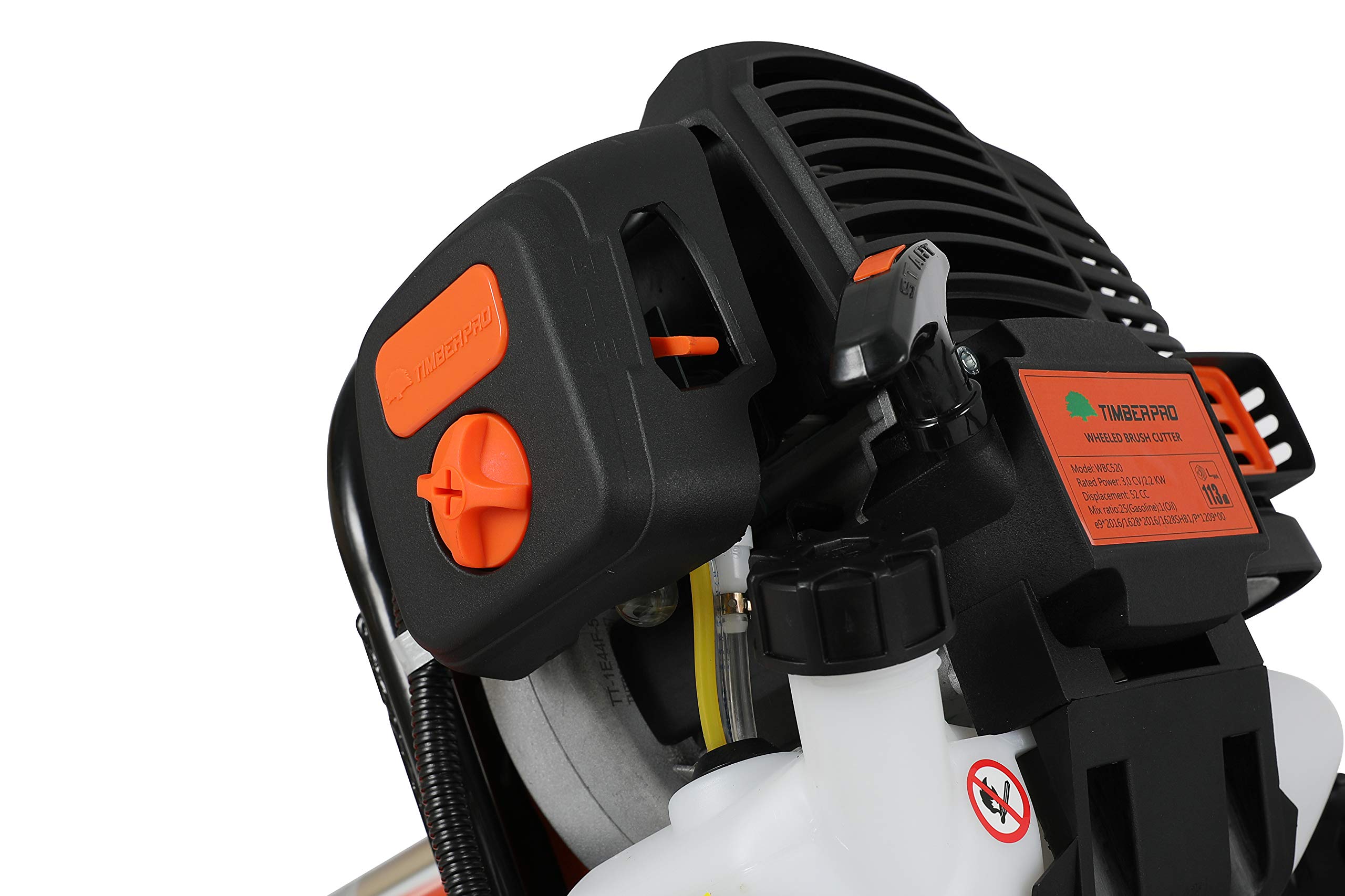 TIMBERPRO Desbrozadora con Ruedas de 52 cm³, con 2 Cabezales de Corte.