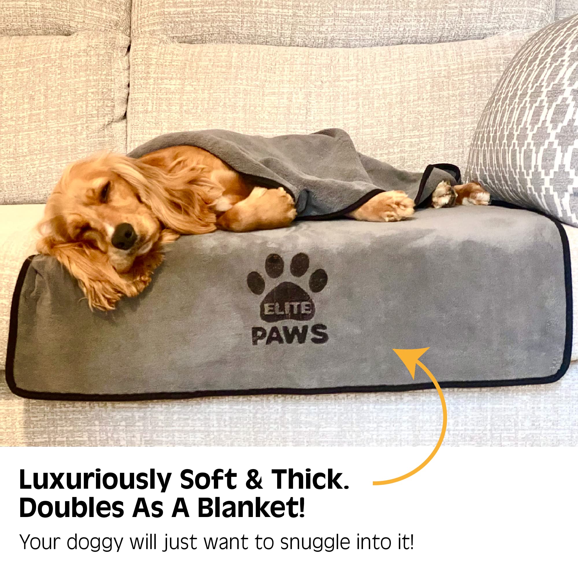Elite Paws® UK,Asciugamani di lusso in microfibra per cani (2 pezzi), extra morbidi spessi, 140x70 cm, prodotto per la toelettatura dei cuccioli, accappatoio/tappetino da bagno/coperta alternativa
