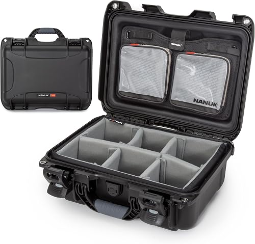 NANUK 915 Pro Photo Kit – Compact Waterproof Travel Camera Hard Case with Padded Dividers, 13.8” x 9.3” x 6.2” – Dustproof and Impact Resistant, Airline Carry-On Approved – Black