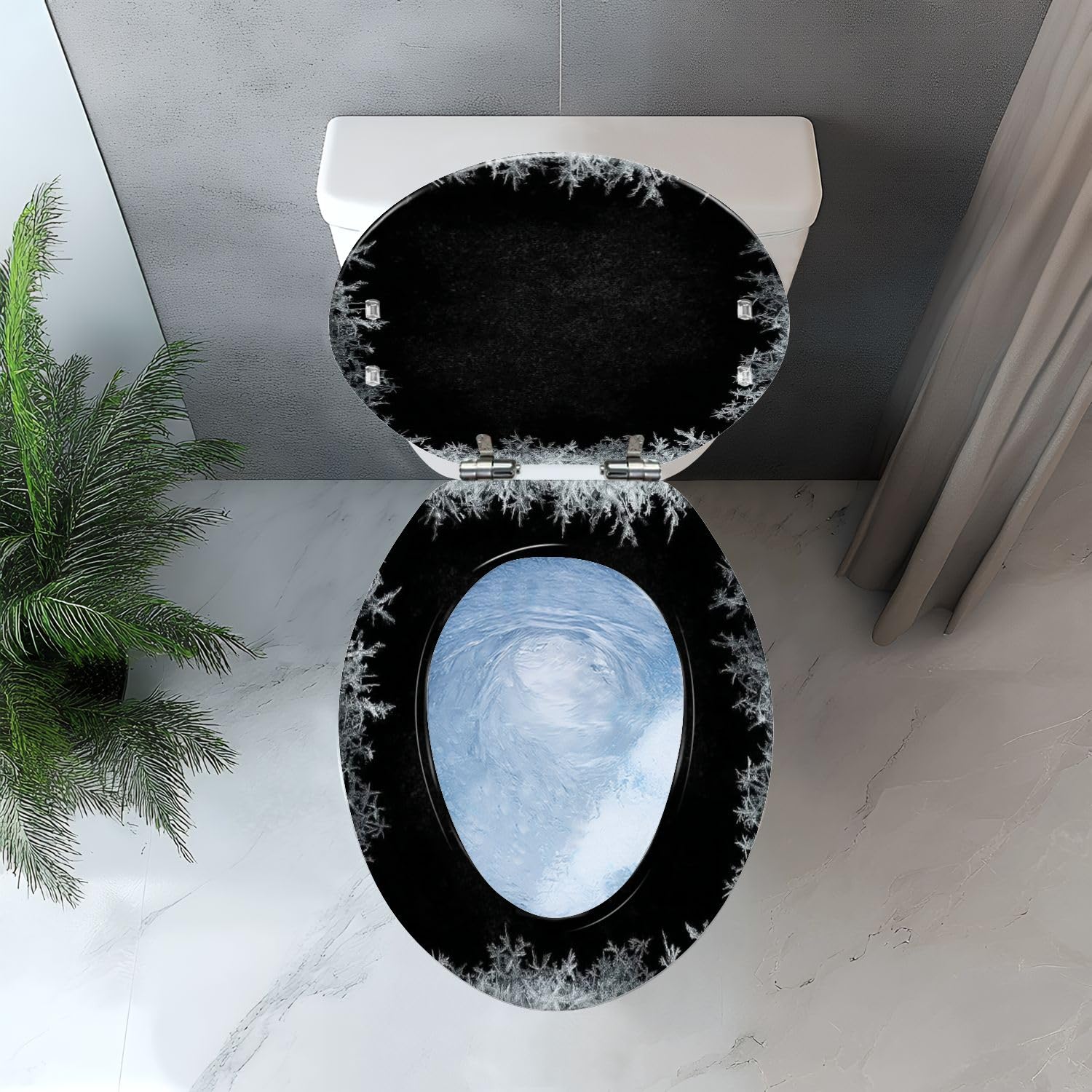 Asiento de inodoro alargado, de resina, para baño.