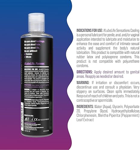 Miniatura 2 de LubeLife Sensations Kit de placer para parejas, lubricante personal de 4 onzas líquidas (paquete de 2) lubricante de refrigeración y calentamiento a