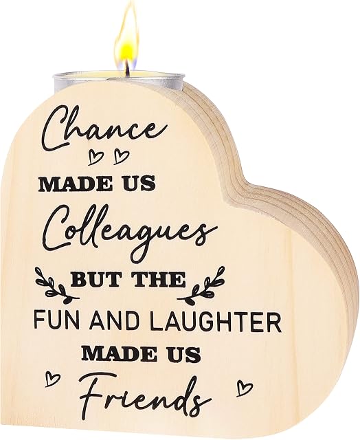 Merclix Colleague Heart-Shaped Candle Holders Chance Made Us Colleagues Gifts Leaving Gifts for Colleagues Birthday Friends Gifts for Women Retirement Gifts for Women, Multicolor, S