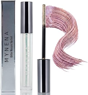 Mynena Rose Gold Holographic Lash Mascara Top Coat - Thin Wand - Rose | Long-Lasting, Quick-Dry, Zero-Fallout, Weightless, Easy Water Removal, Clump-Free, High Shine Glitter Topper