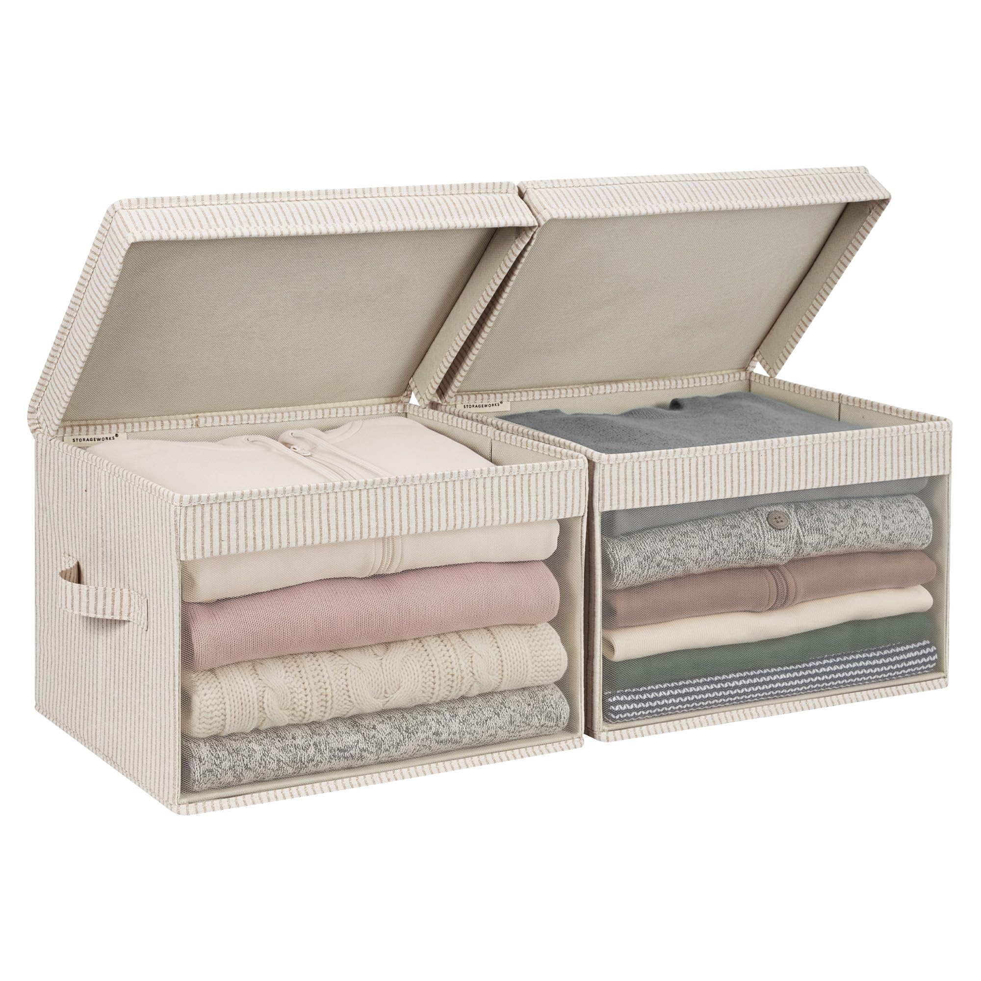 StorageWorks Fabric Storage Bins with Lids, Large Closet Storage Bins