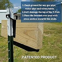 Vista 4 de Paquete de 4 soportes para poste en T de 3 pulgadas para letreros o cercas