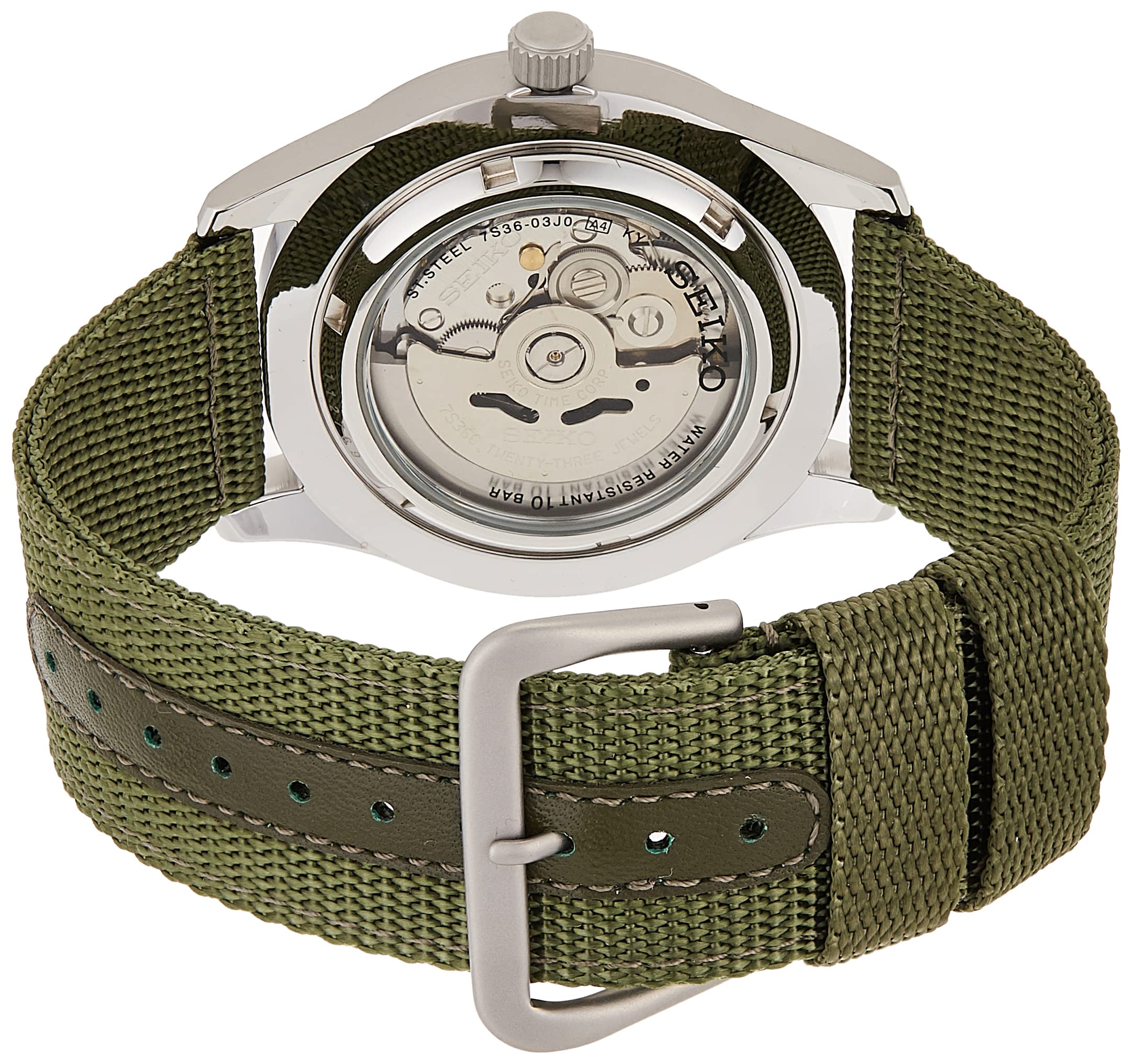 Seiko 5 Men's SNZG09K1 Sport Analog Automatic Khaki Green Canvas Watch :  Amazon.com.au: Clothing, Shoes \u0026 Accessories