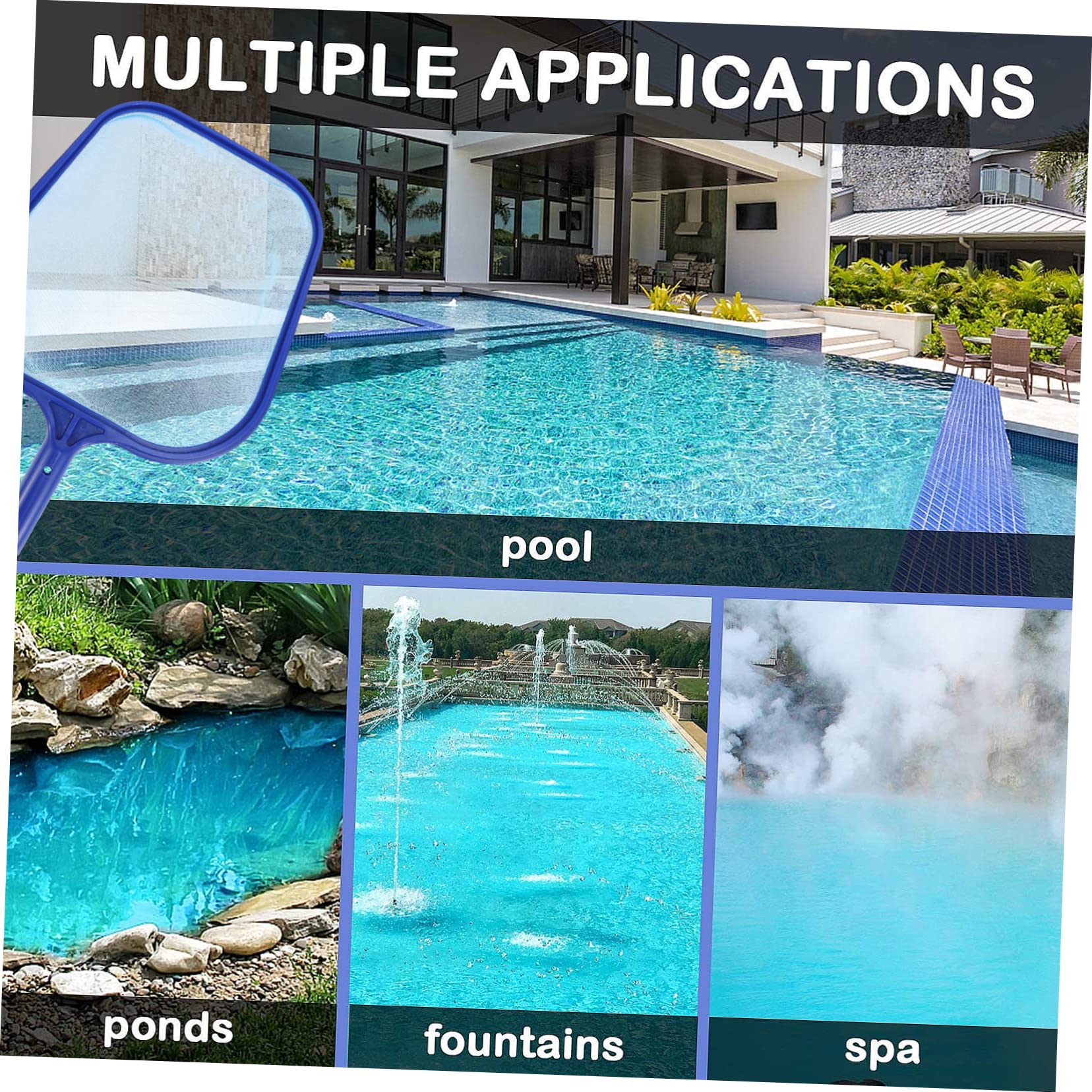 Sosoport Épuisette Télescopique pour Piscine Râteau Filet Fin pour Nettoyage Récupération des Débris Légers Bassins et Aquariums