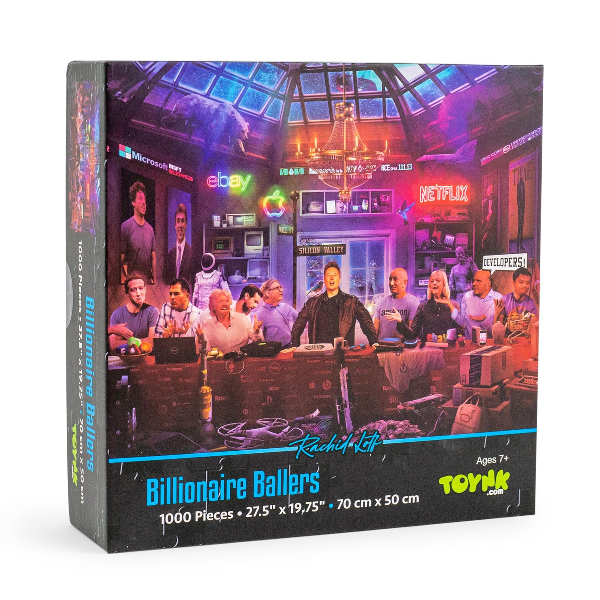 Tech Billionaires 1000-Piece Jigsaw Puzzle By Rachid Lotf, Multi-color - Image 3
