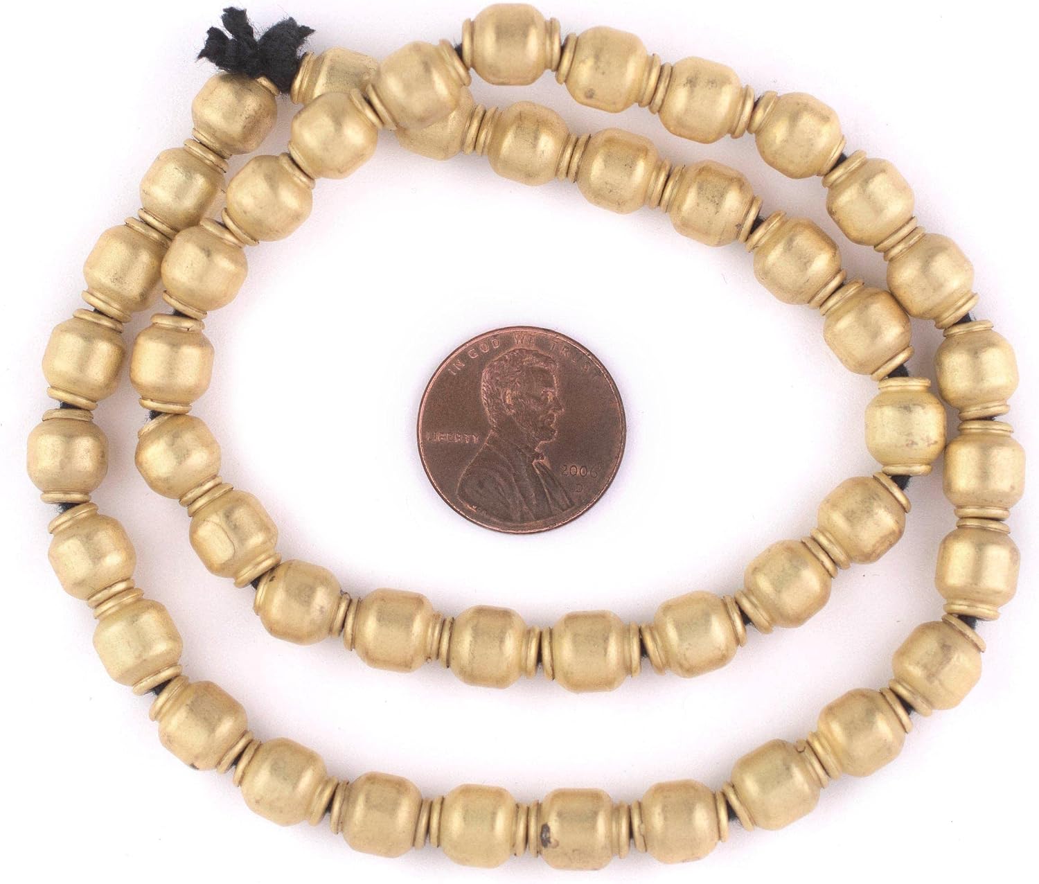 The Bead Chest Brass Prayer Beads 9x7mm, Full Strand of Quality Metal Spacers for DIY Jewelry Design