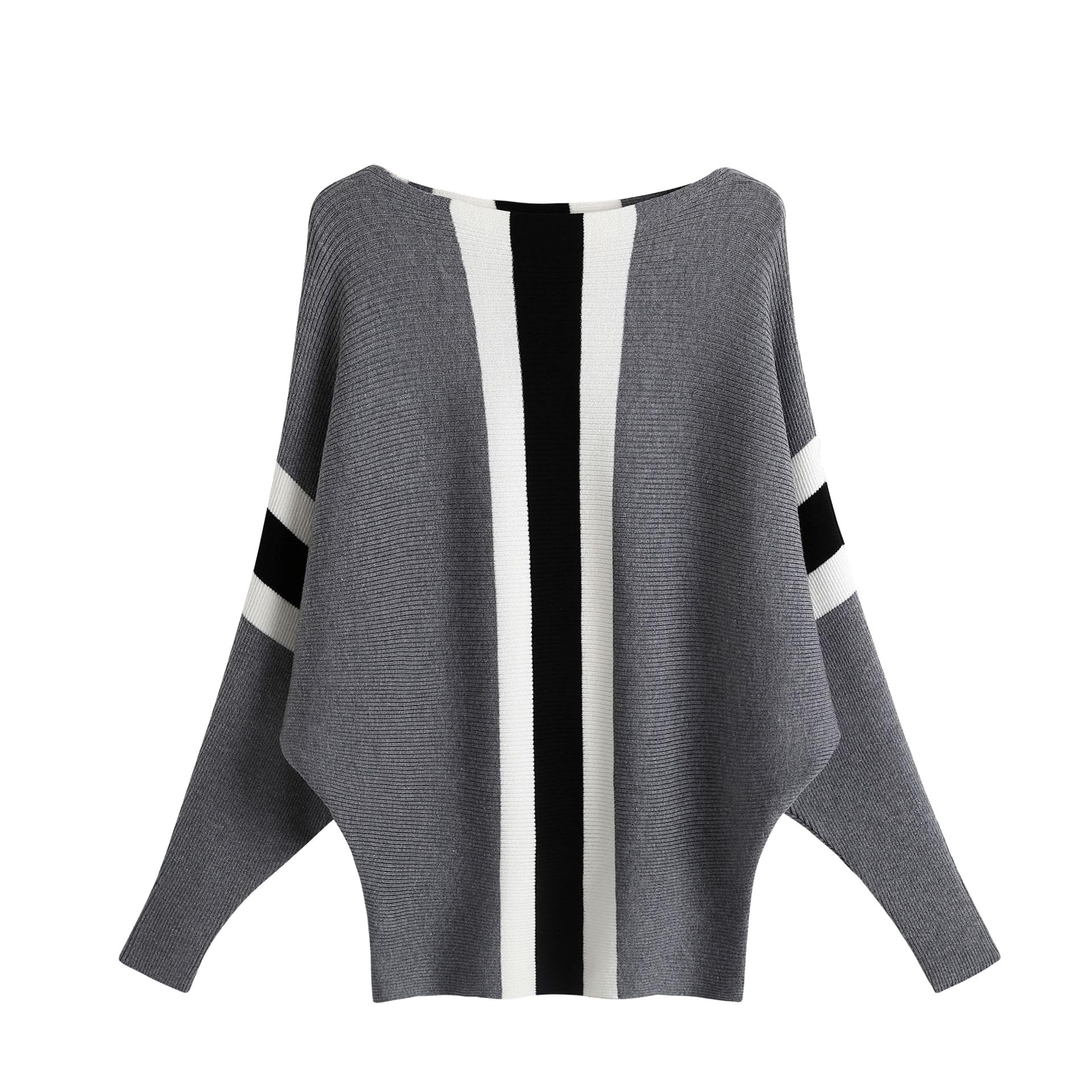 FULIER - Maglione Dolman da donna, con maniche a pipistrello e scollo a barchetta, lavorato a maglia, vestibilità ampia, taglia unica