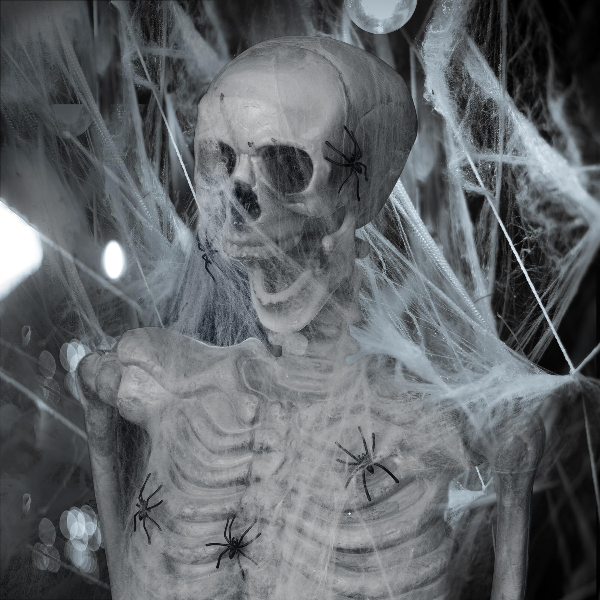Squelette Halloween Taille Humaine 165 Cm - Décor Extérieur Résistant Aux Intempéries, Articulations Réglables | Pour Jardin, Terrasse, Maison Hantée